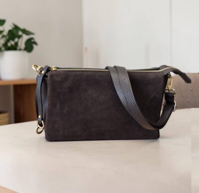 Crossbody hnedá kabelka z brúsenej kože ITALY 342