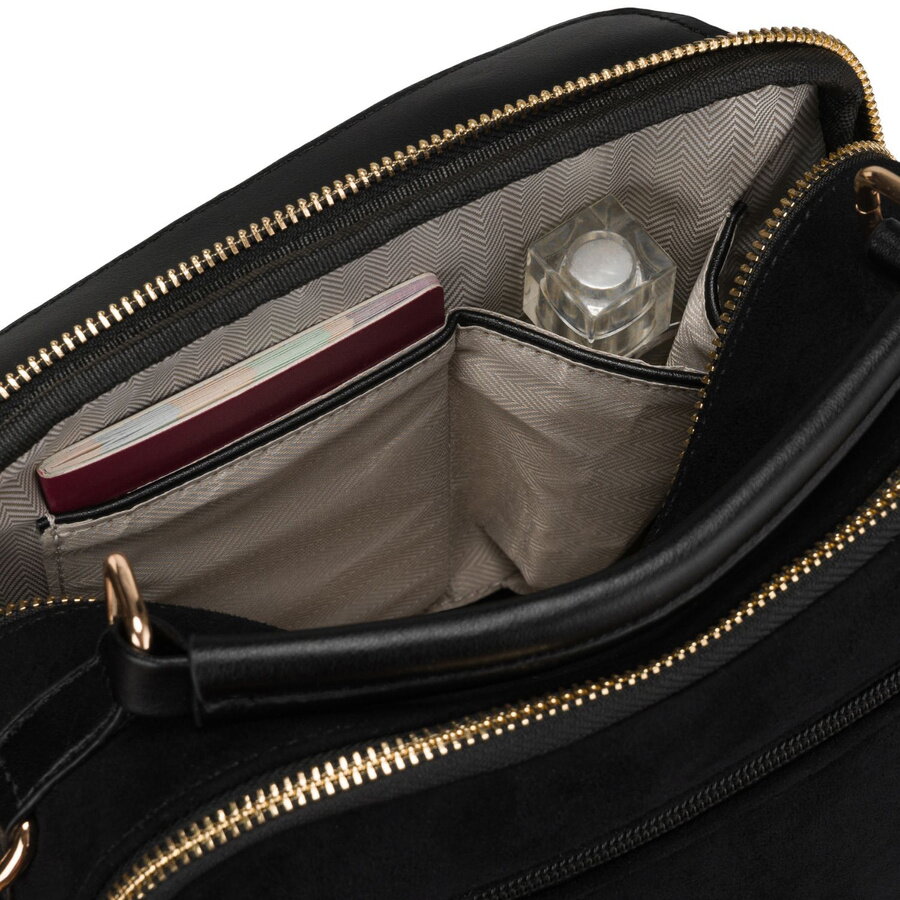 Semišová čierna crossbody kabelka PETERSON 769 – Obrázok 7