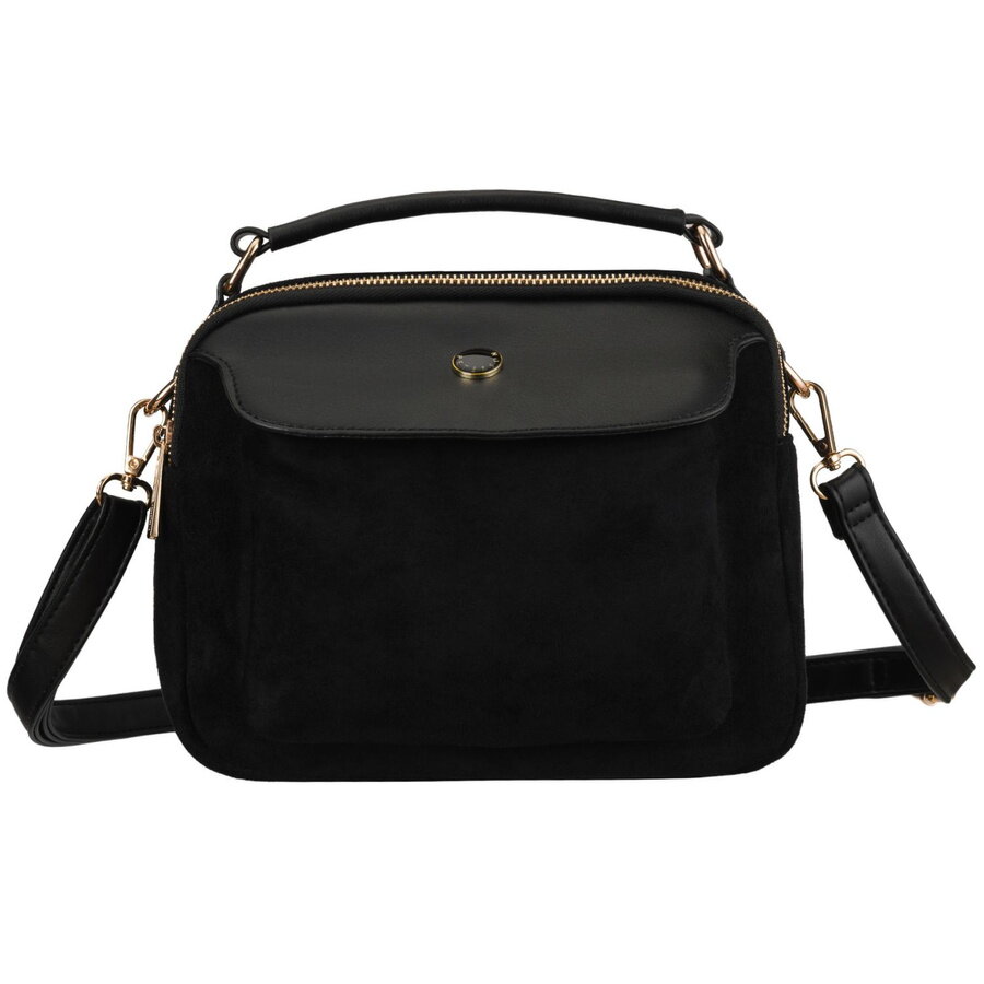 Semišová čierna crossbody kabelka PETERSON 769 – Obrázok 4