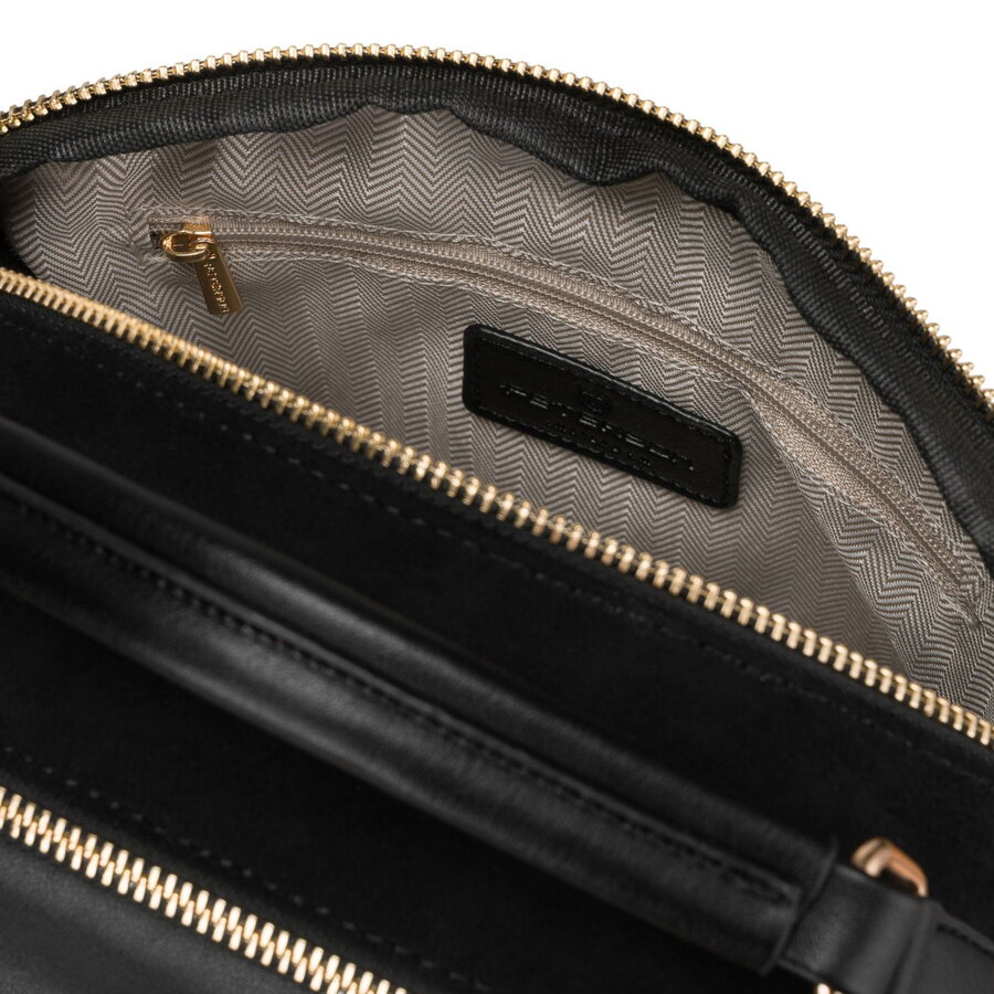 Semišová čierna crossbody kabelka PETERSON 769 – Obrázok 8