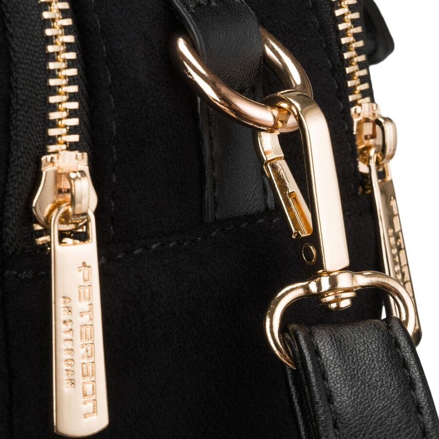 Semišová čierna crossbody kabelka PETERSON 769 – Obrázok 10