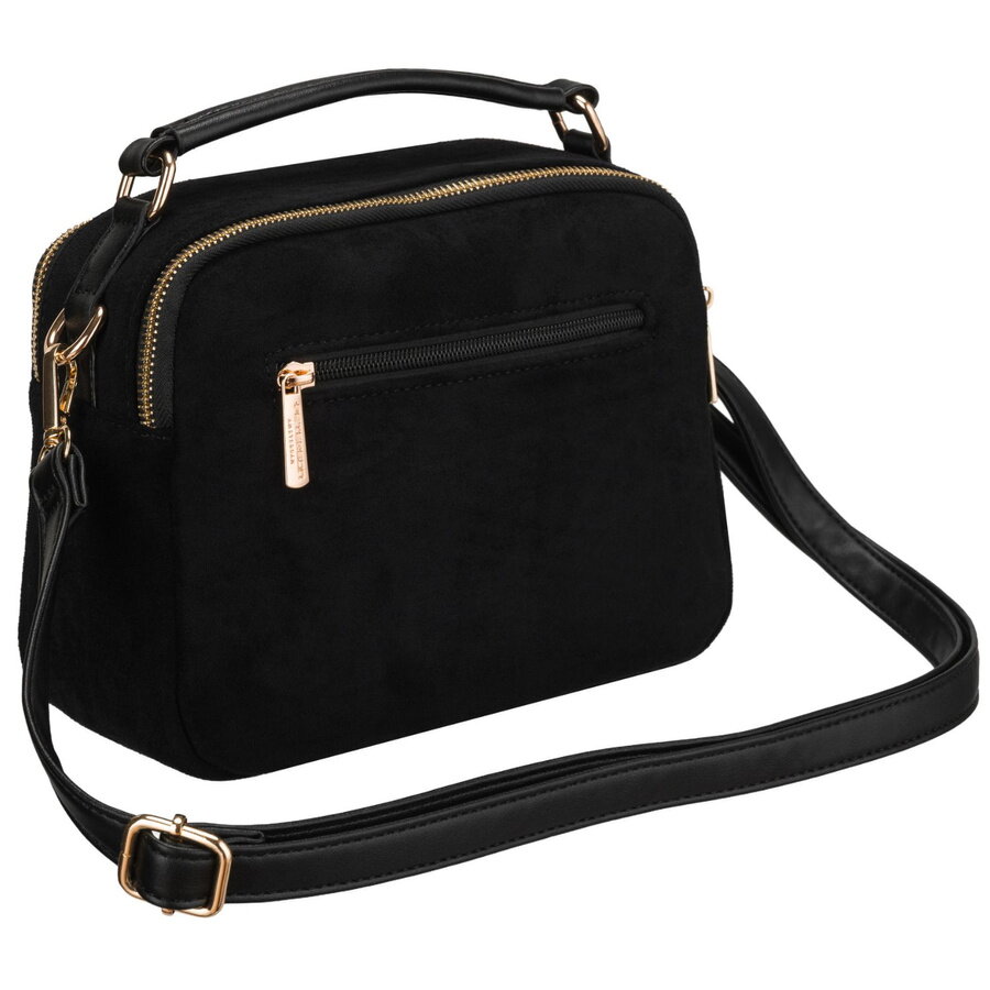 Semišová čierna crossbody kabelka PETERSON 769 – Obrázok 12