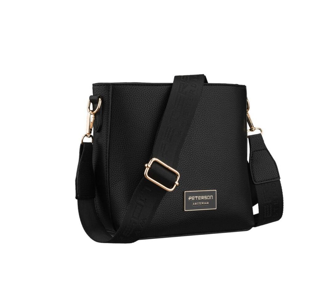 Elegantná crossbody čierna kabelka PETERSON 567 – Obrázok 3