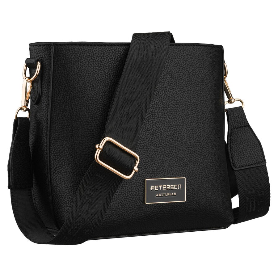 Elegantná crossbody čierna kabelka PETERSON 567 – Obrázok 4