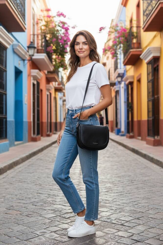 Dámska čierna crossbody kabelka PETERSON 443 – Obrázok 2
