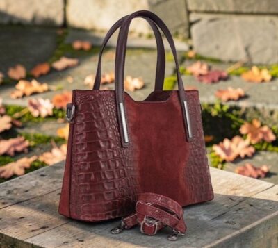 Brúsená koža z elegantným Kroko vzorom pre milovníčky extravagancie