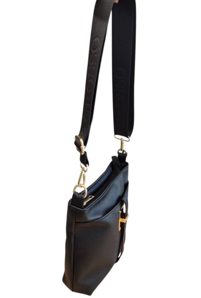 Crossbody dámska čierna kabelka GROSSO G315 – Obrázok 4