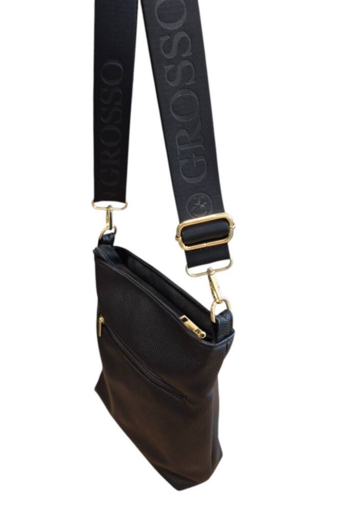 Crossbody dámska čierna kabelka GROSSO G315 – Obrázok 5