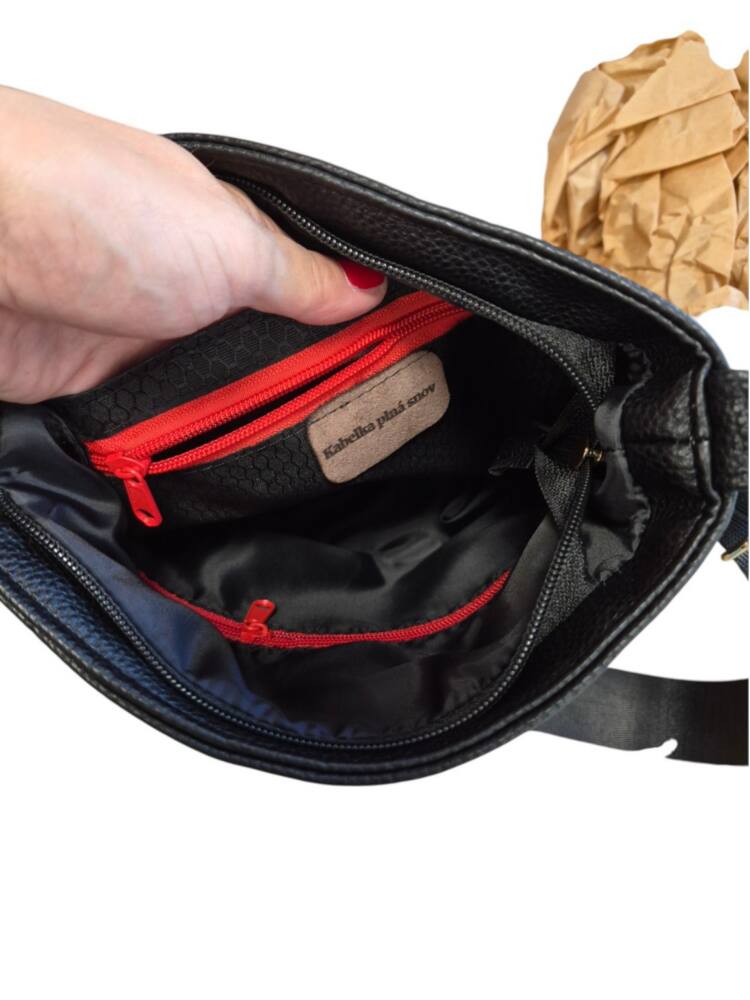 Crossbody dámska čierna kabelka GROSSO G315 – Obrázok 6