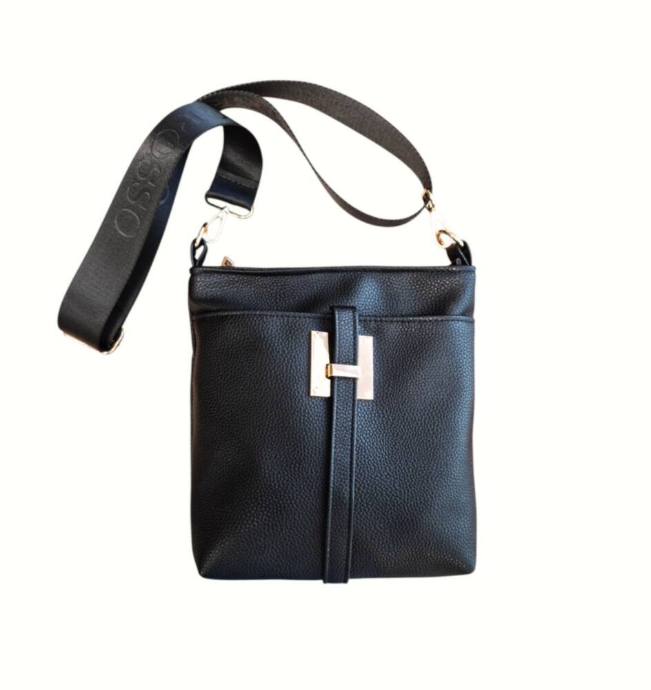 Crossbody dámska čierna kabelka GROSSO G315 – Obrázok 3
