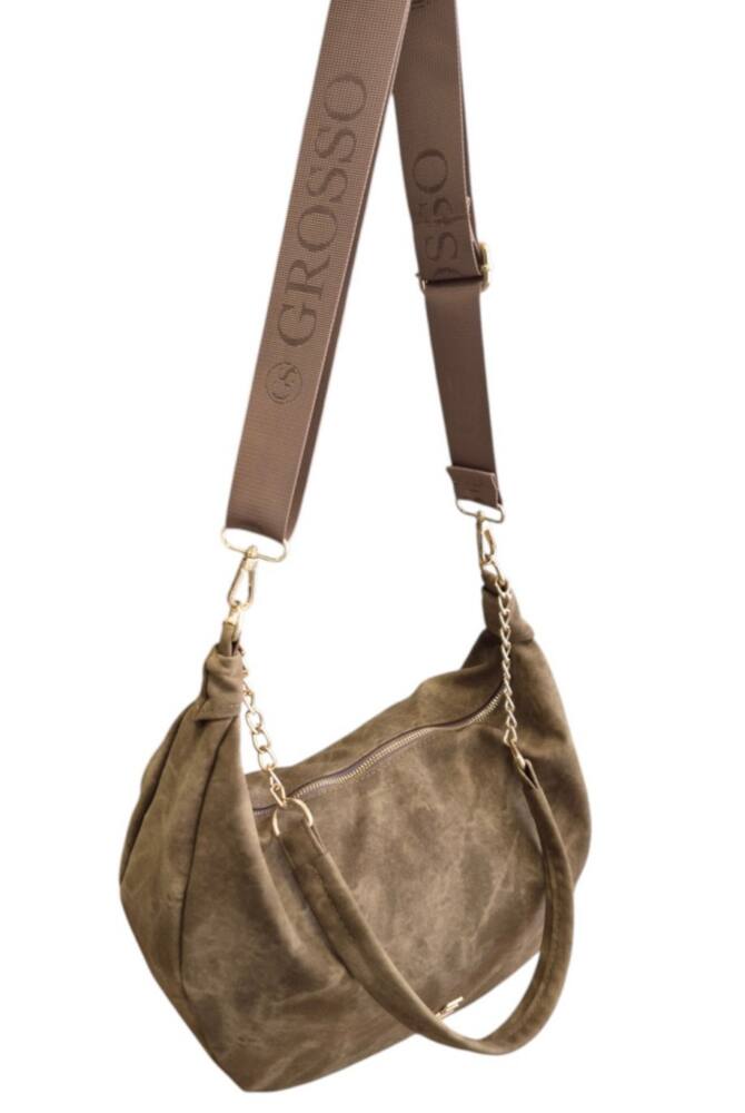 Béžová kabelka na rameno/crossbody GROSSO GS21 – Obrázok 4