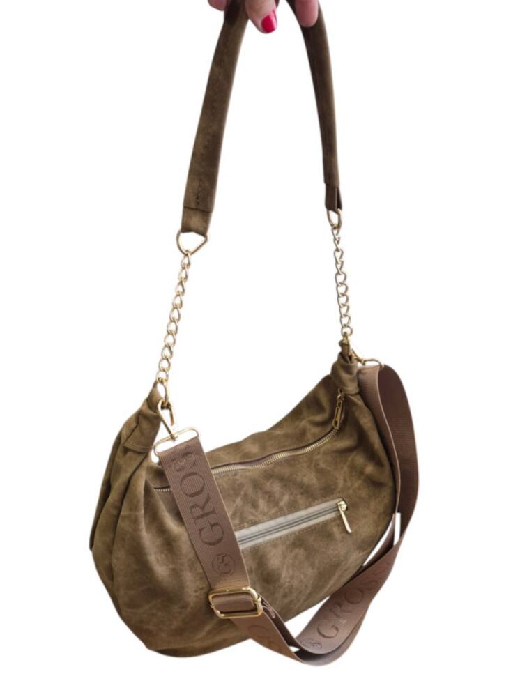 Béžová kabelka na rameno/crossbody GROSSO GS21 – Obrázok 6