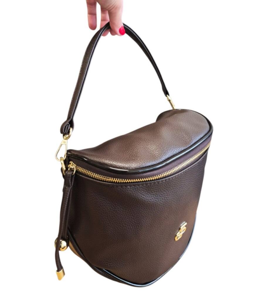Crossbody dámska hnedá ľadvinka GROSSO GS11 – Obrázok 5