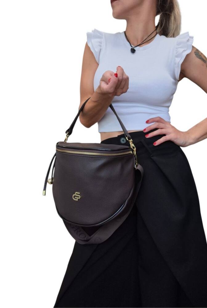 Crossbody dámska hnedá ľadvinka GROSSO GS11 – Obrázok 2