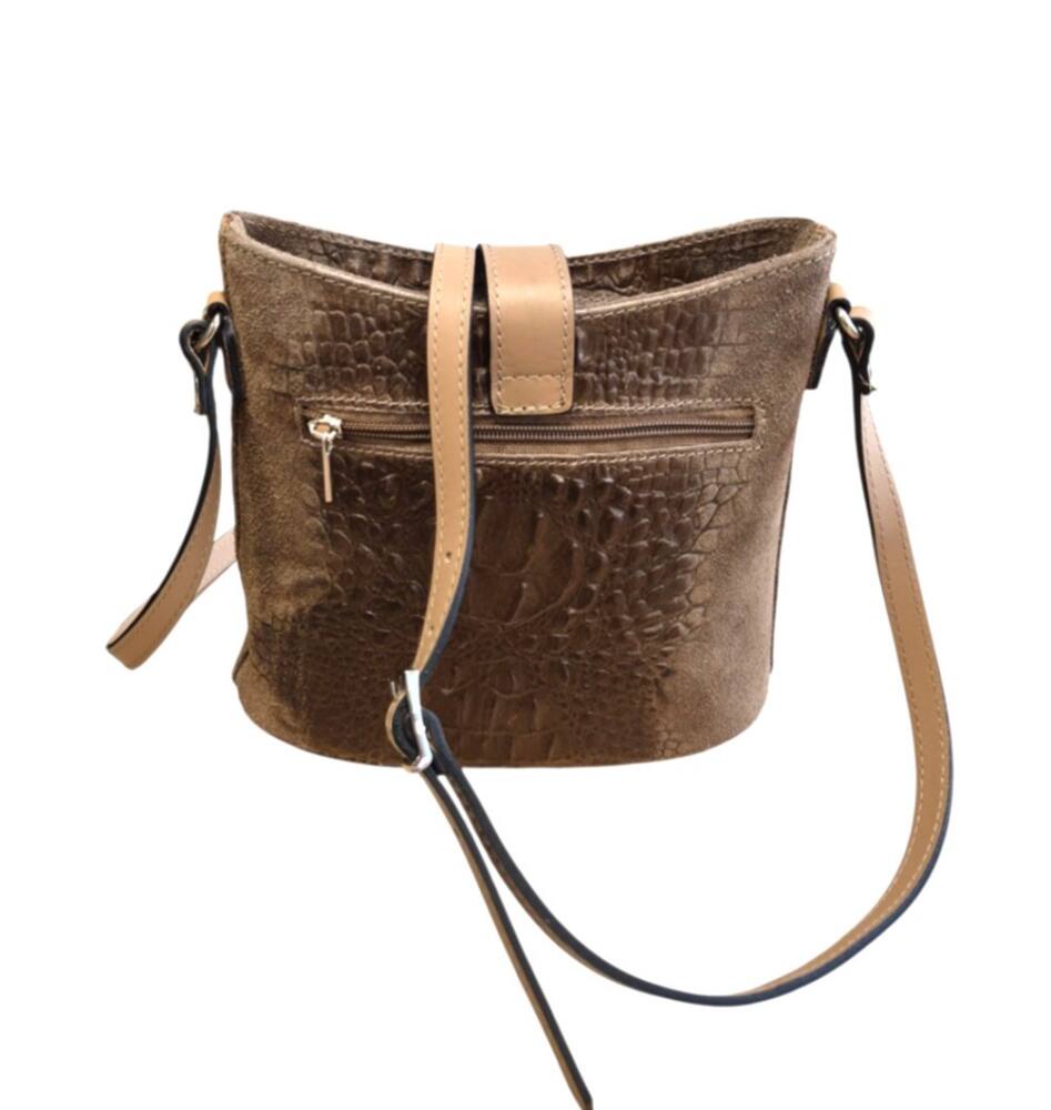 Elegantná kožená crossbody hnedá kabelka KR03 – Obrázok 6