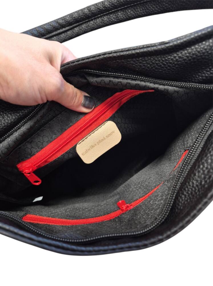 Crossbody dámska čierna kabelka GROSSO GS68 – Obrázok 6