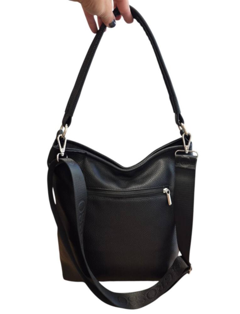 Crossbody dámska čierna kabelka GROSSO GS68 – Obrázok 7