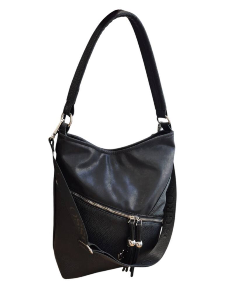 Crossbody dámska čierna kabelka GROSSO GS68 – Obrázok 4
