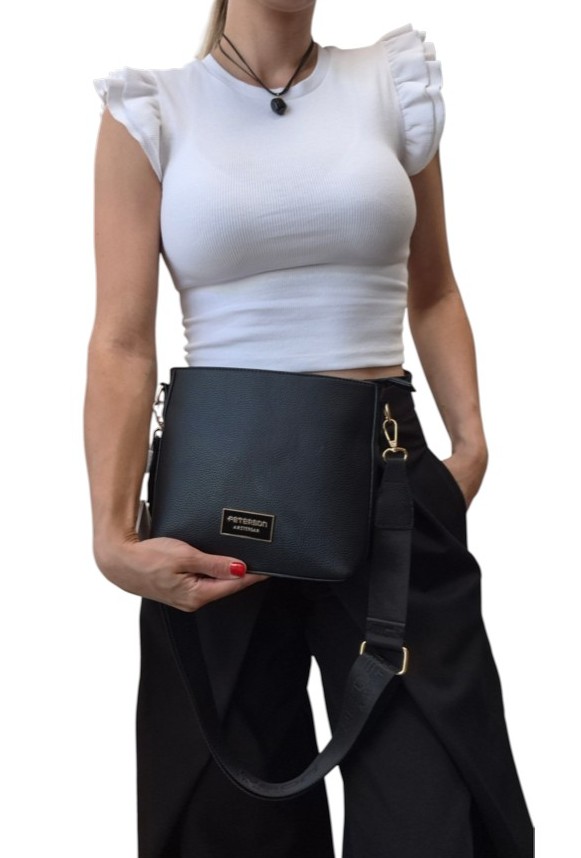 Elegantná crossbody čierna kabelka PETERSON 567 – Obrázok 10
