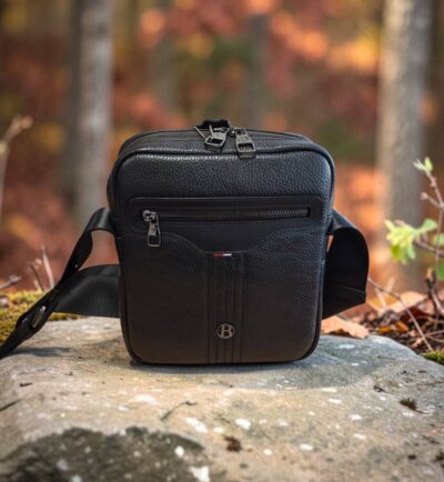Pánska crossbody čierna kabelka koža BAGGER 0149
