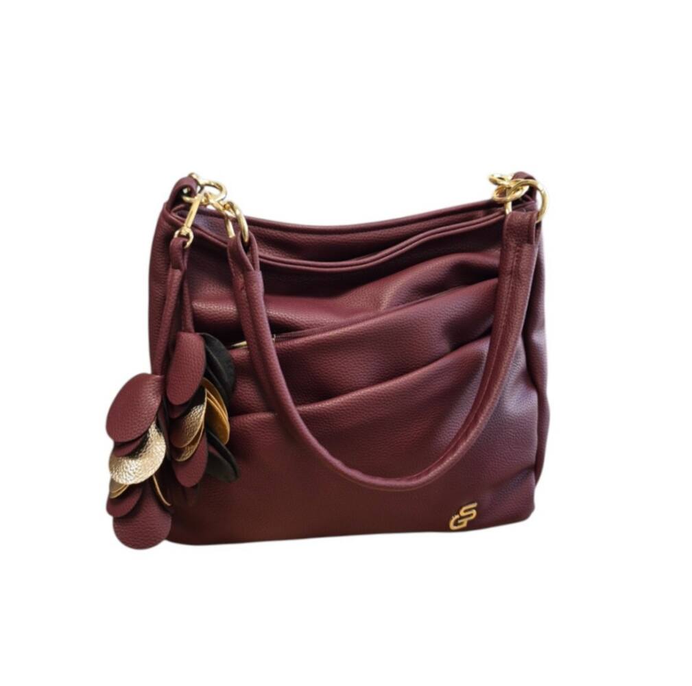 Praktická burgundy kabelka na rameno GROSSO G34 – Obrázok 3