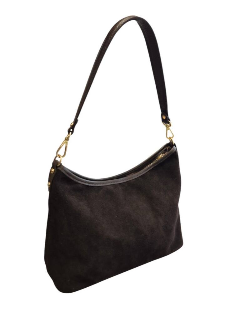 Crossbody hnedá kabelka z brúsenej kože ITALY 341 – Obrázok 6