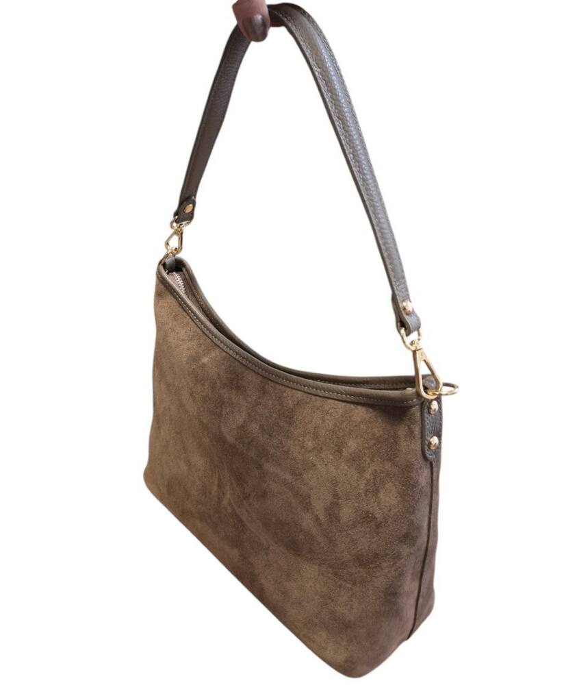 Crossbody béžová kabelka z brúsenej kože ITALY 341 – Obrázok 4