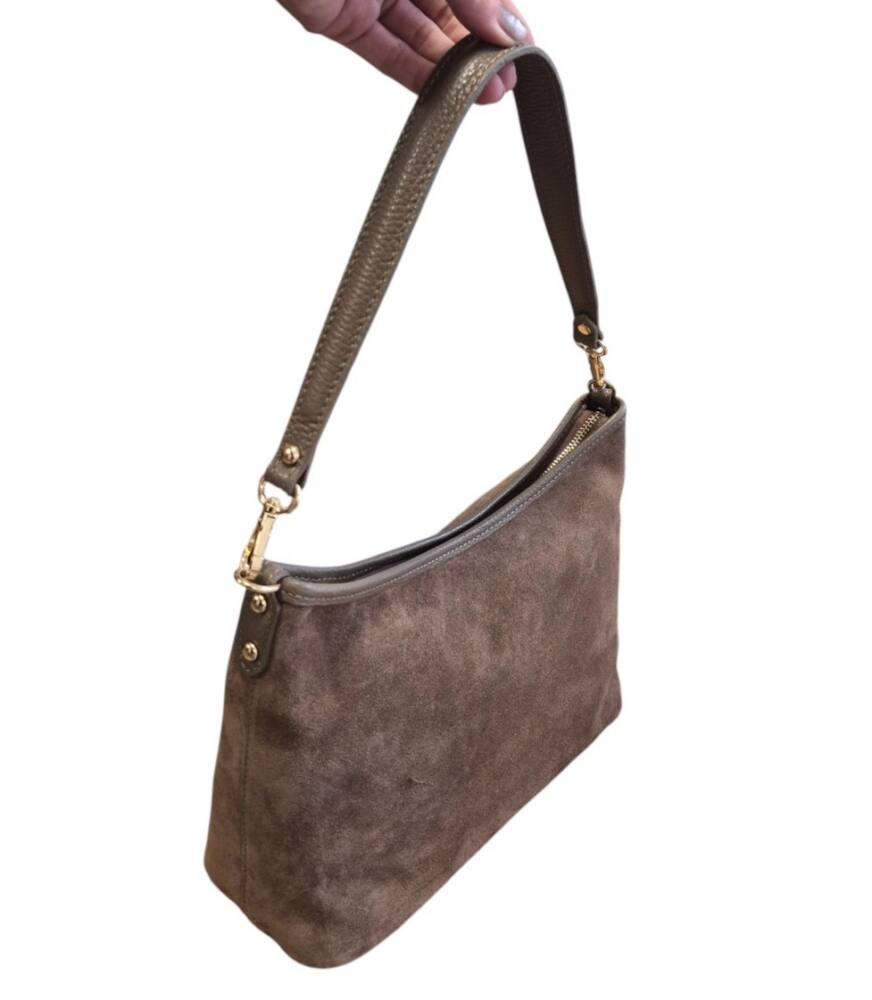 Crossbody béžová kabelka z brúsenej kože ITALY 341 – Obrázok 5