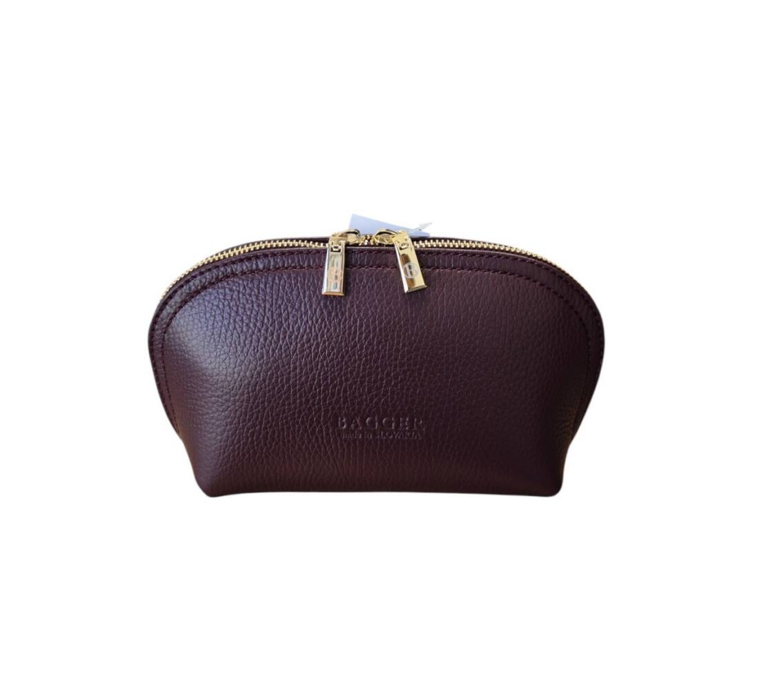 Kožená burgundy kozmetická taška BAGGER 0074 – Obrázok 3