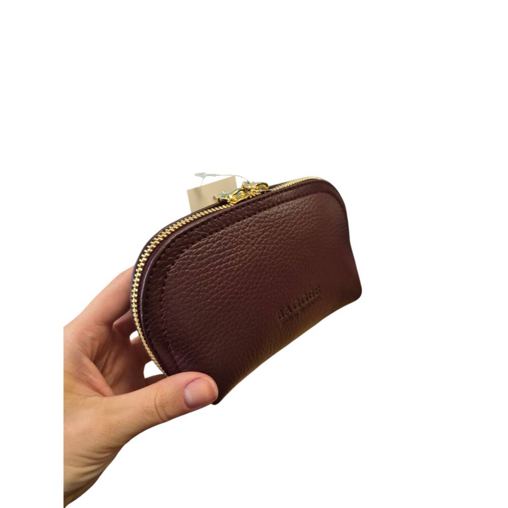 Malá kožená burgundy neseser taška BAGGER 0073 – Obrázok 4