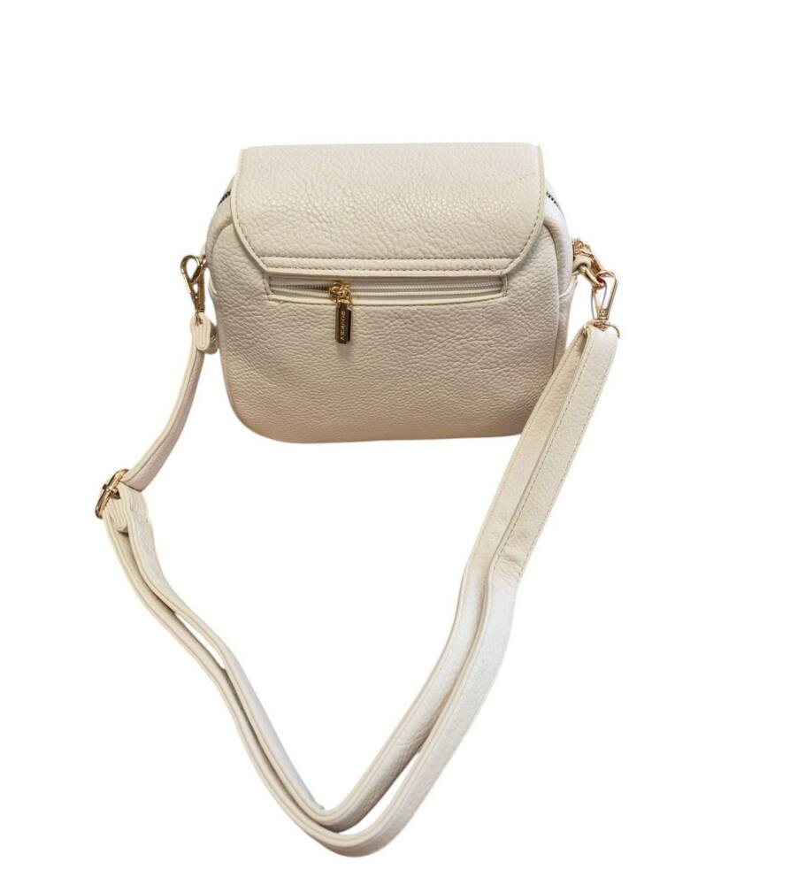 Crossbody krémová kabelka s preklopom 247 – Obrázok 5